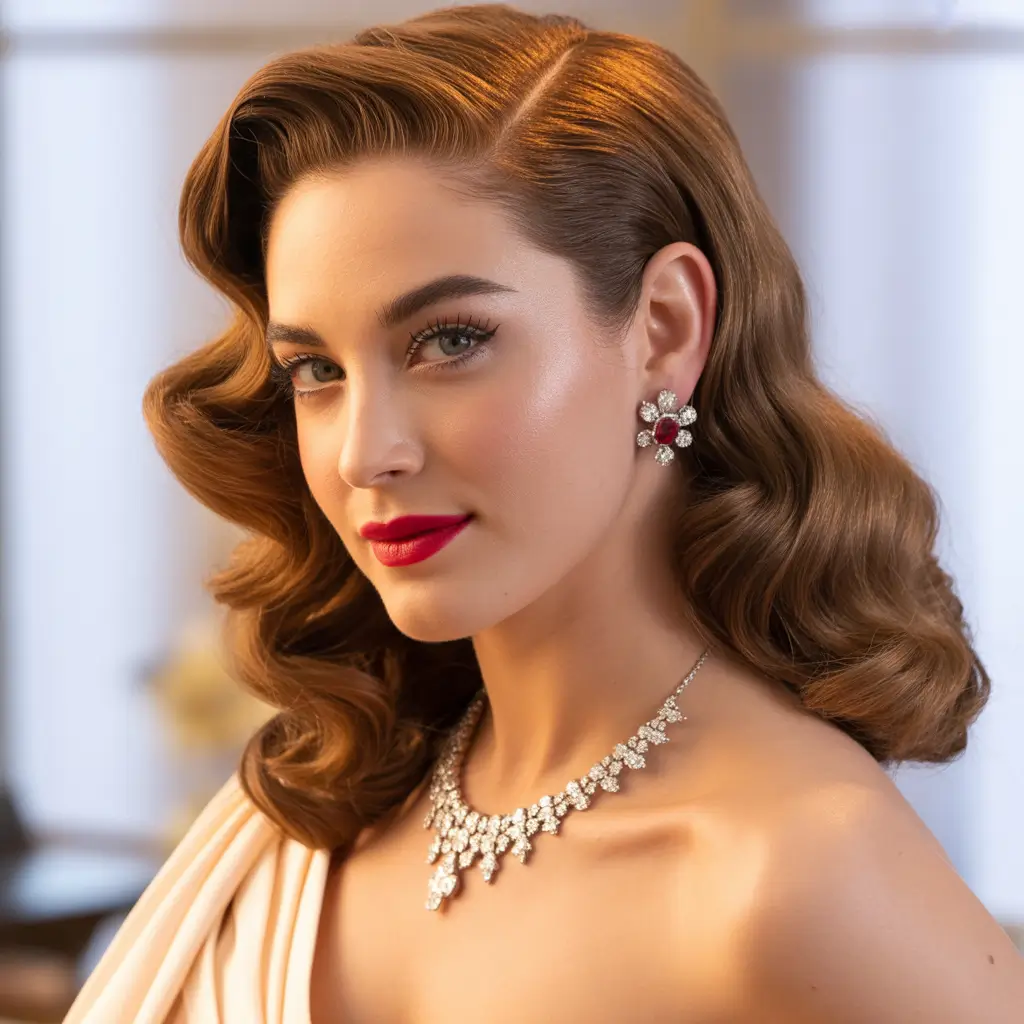 side part hairstyles Hollywood Polished Shine