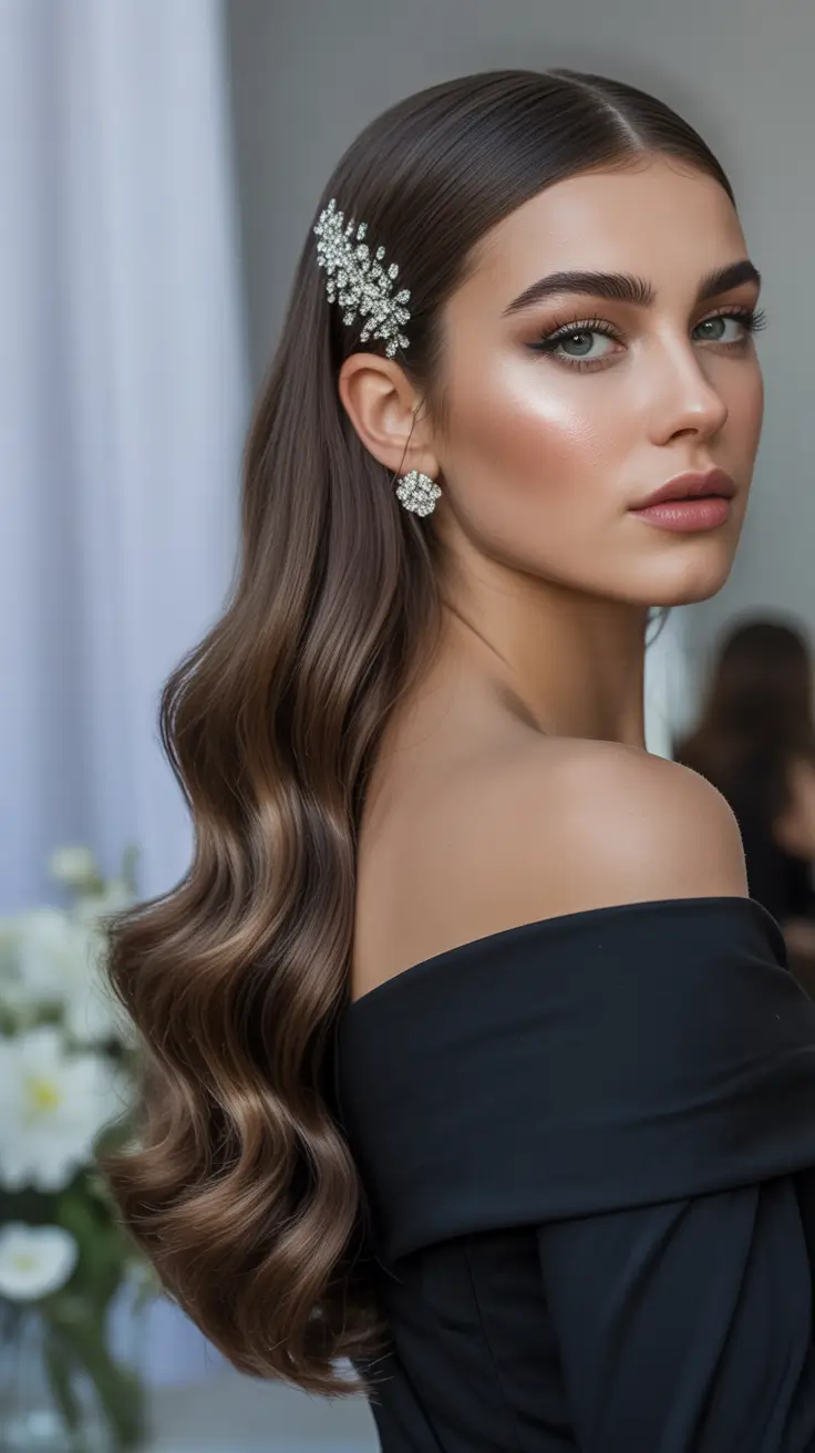 side part hairstyles Midnight Shine Elegance