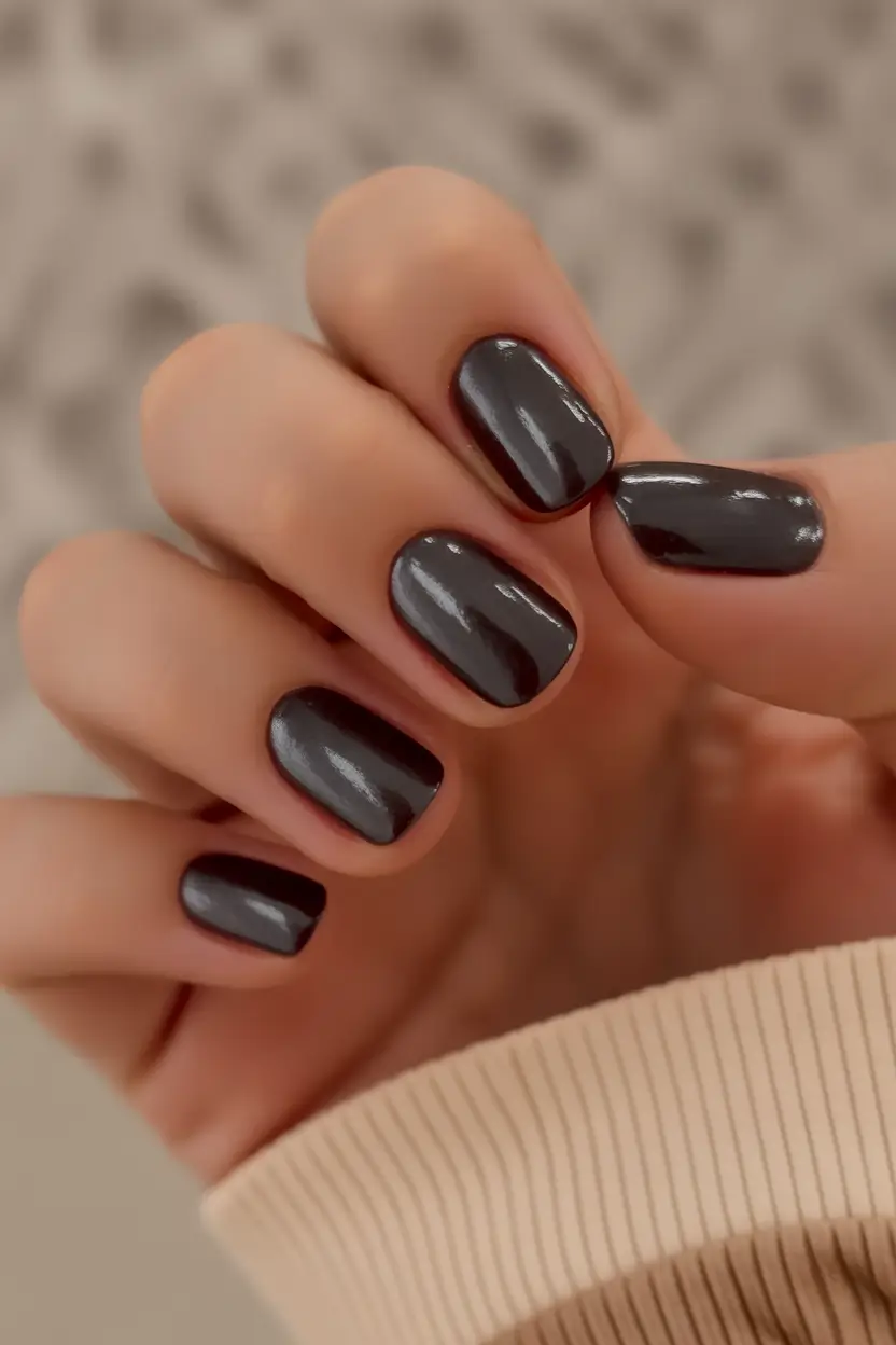 silver chrome nails 2026 Smoky Onyx Shine