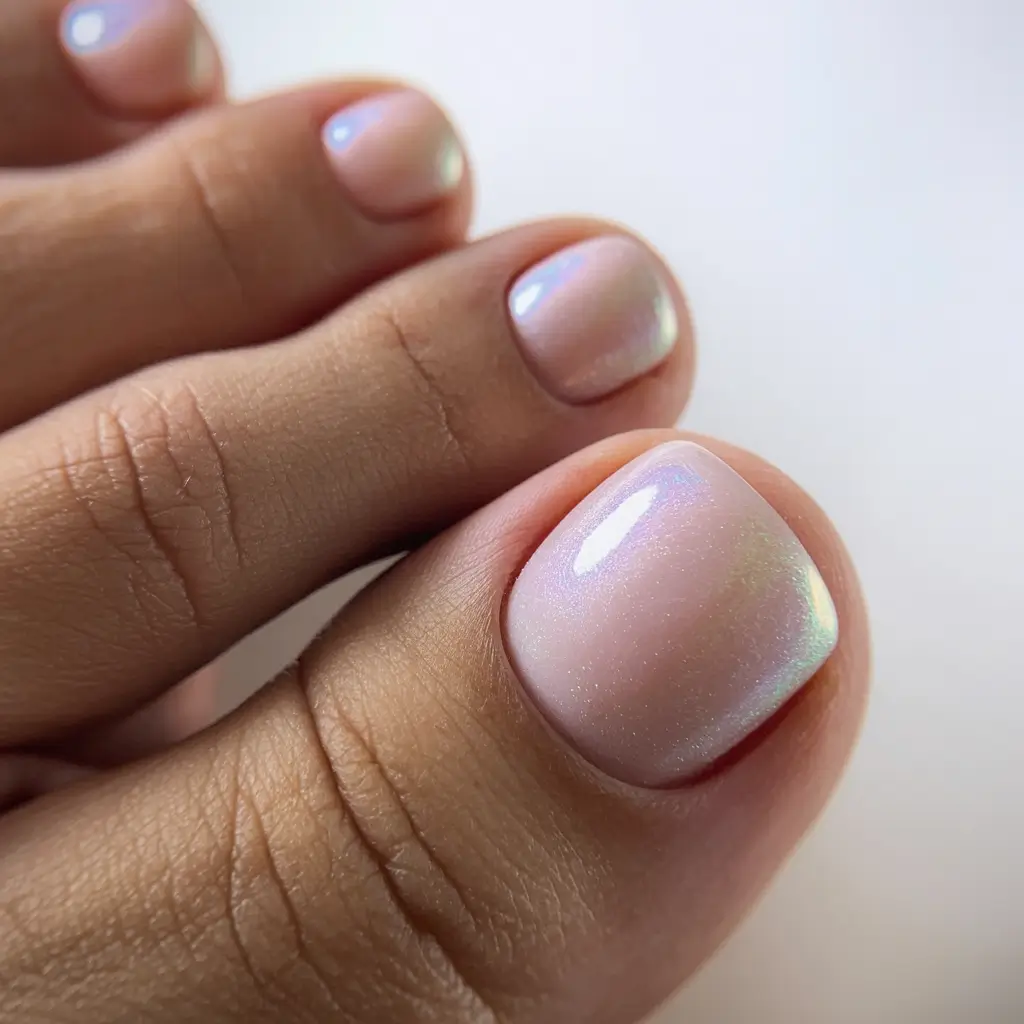 toe nails ideas Opal Pearl Glow Finish