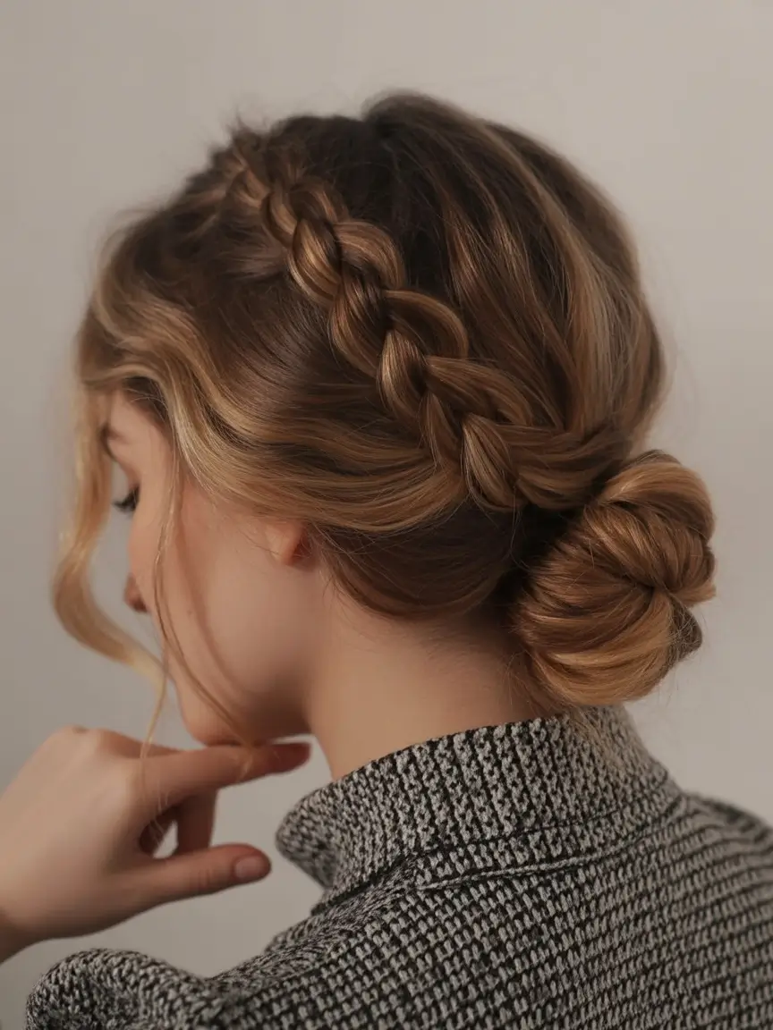 easy hairstyles Braided Crown Twist