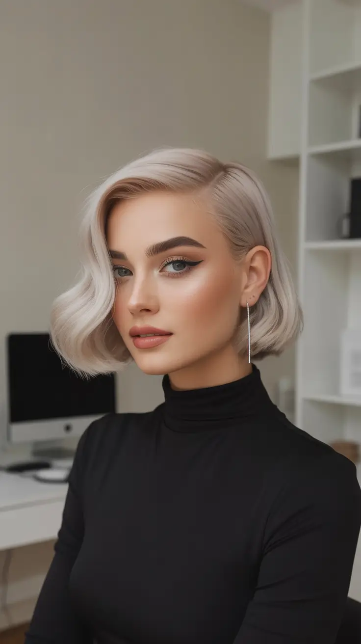 easy hairstyles Soft Platinum Bob