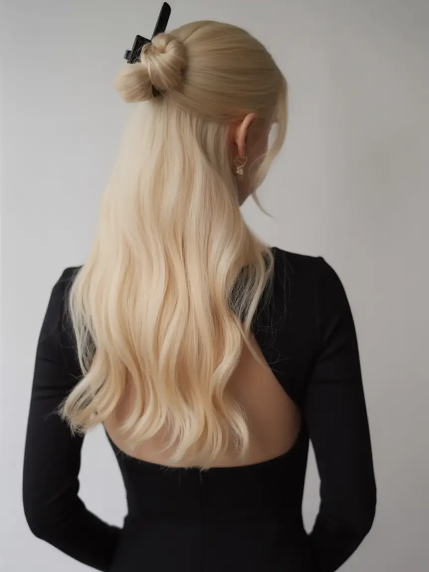 easy hairstyles Half-Up Knot Clip