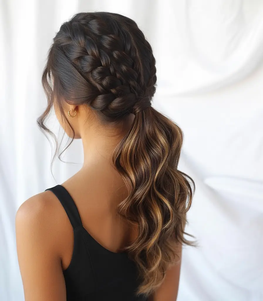 easy hairstyles Braided Pony Elegance