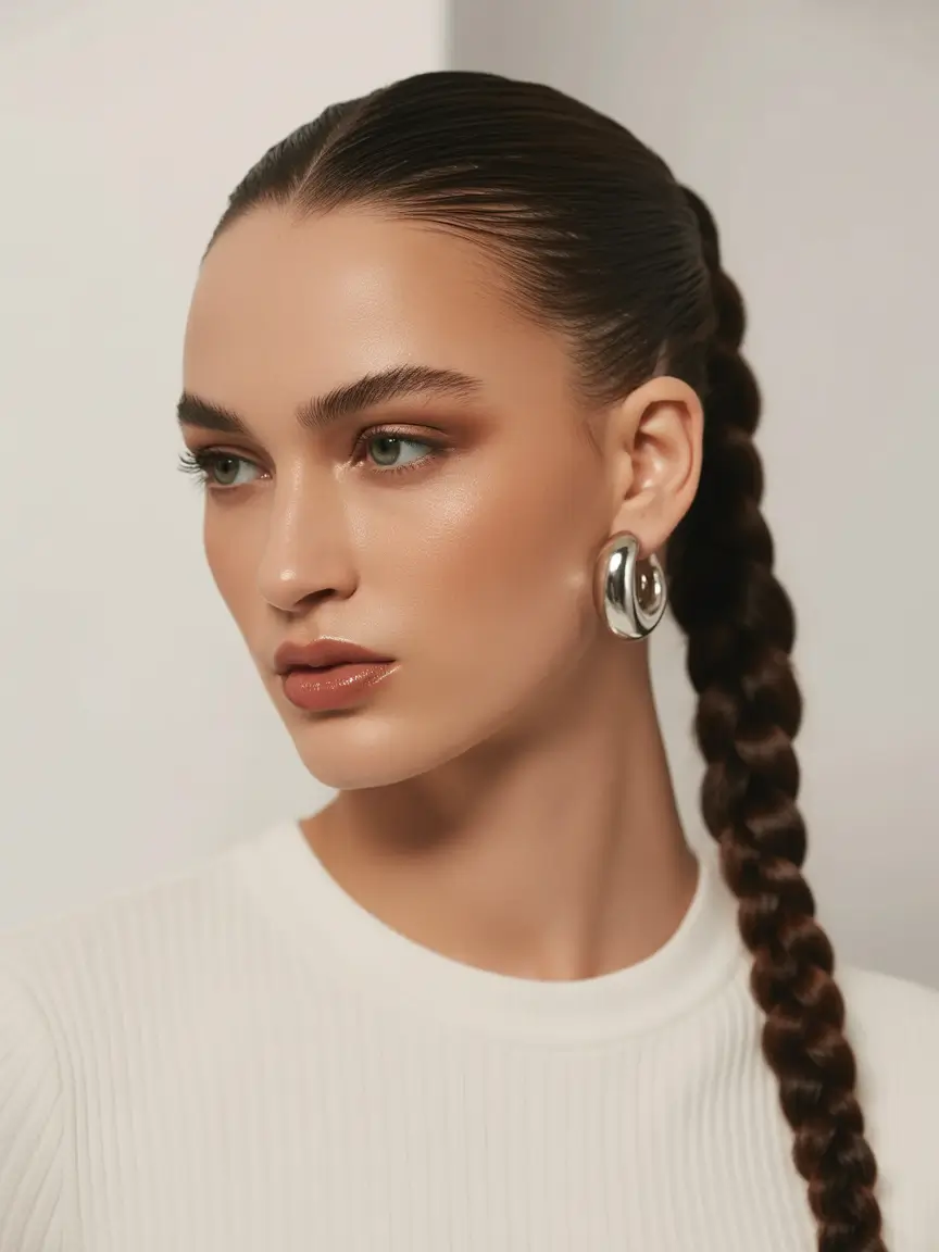 easy hairstyles Sleek Braided Statement
