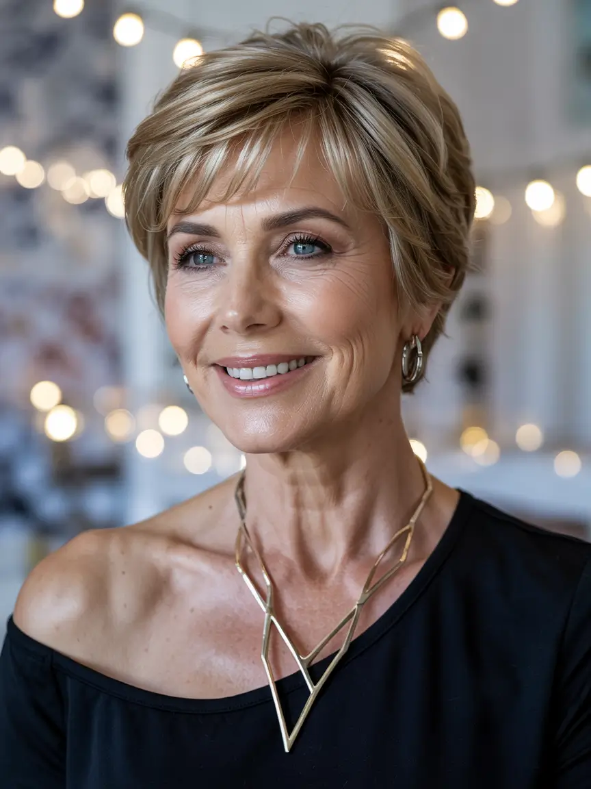 haircuts-for-women-over-60-short-hair-golden-layered-pixie