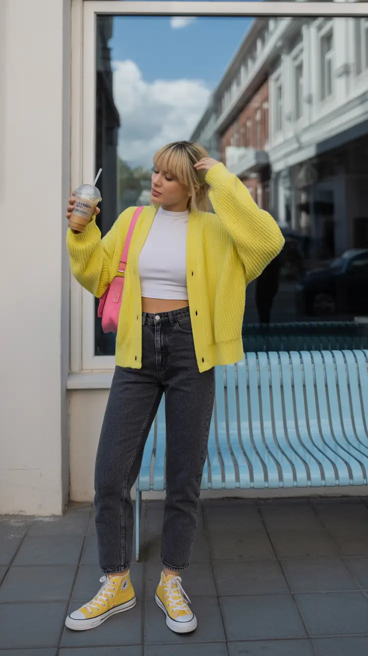 best holiday spring outfits 2026 ideas Playful Yellow Knit For Casual Spring City Days