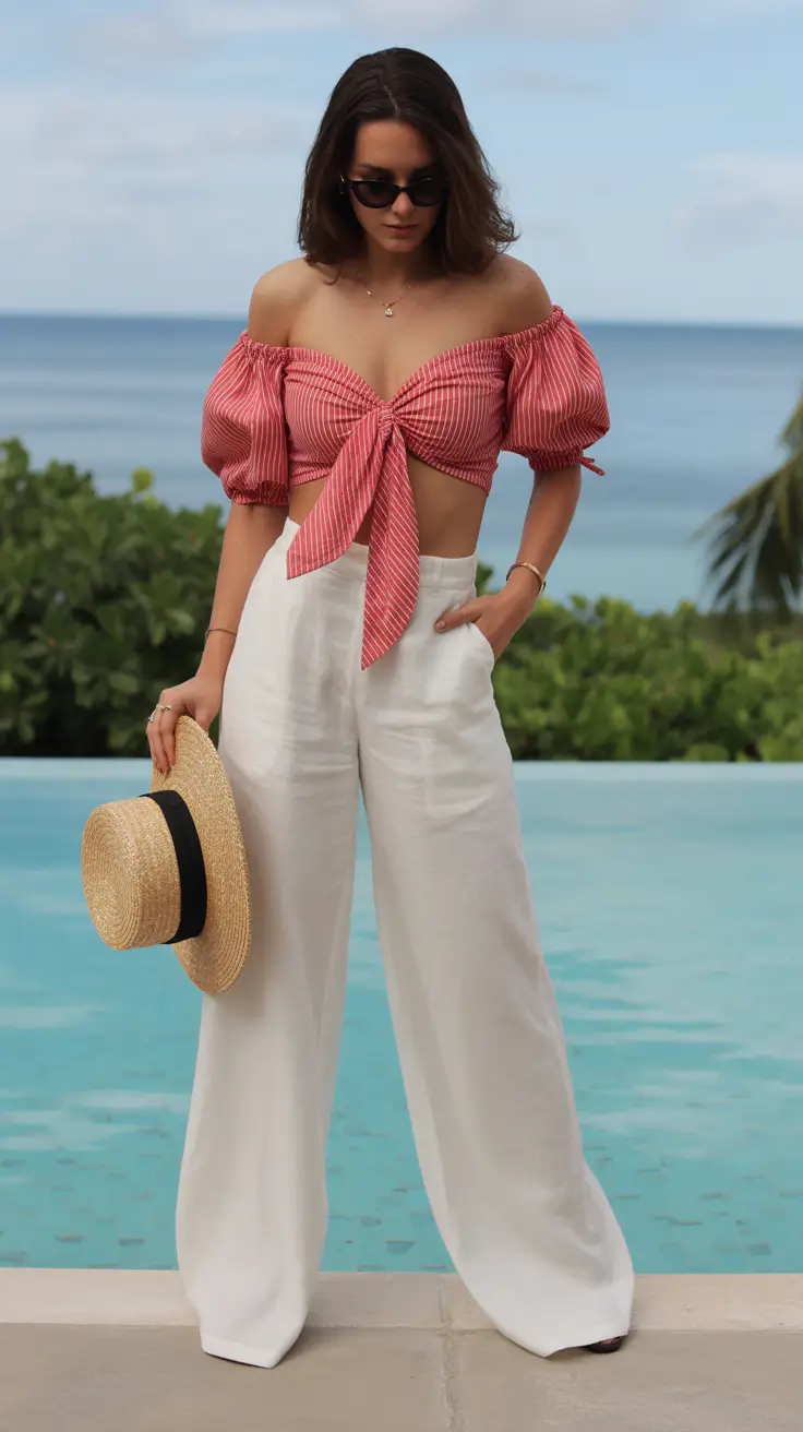 best holiday spring outfits 2026 ideas Chic Resort Mood With Elegant Linen And Summer Reds
