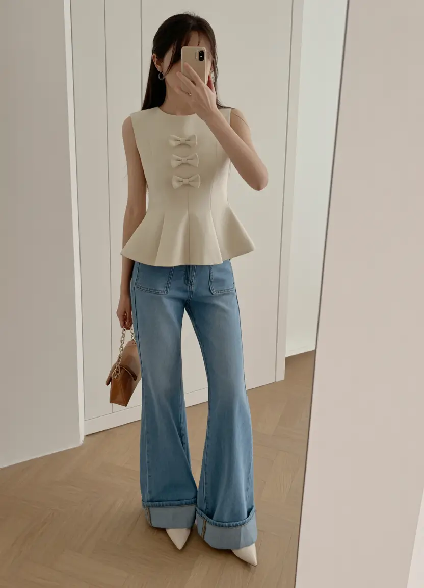 spring birthday outfit 2026 - Peplum Playfulness With Modern Denim