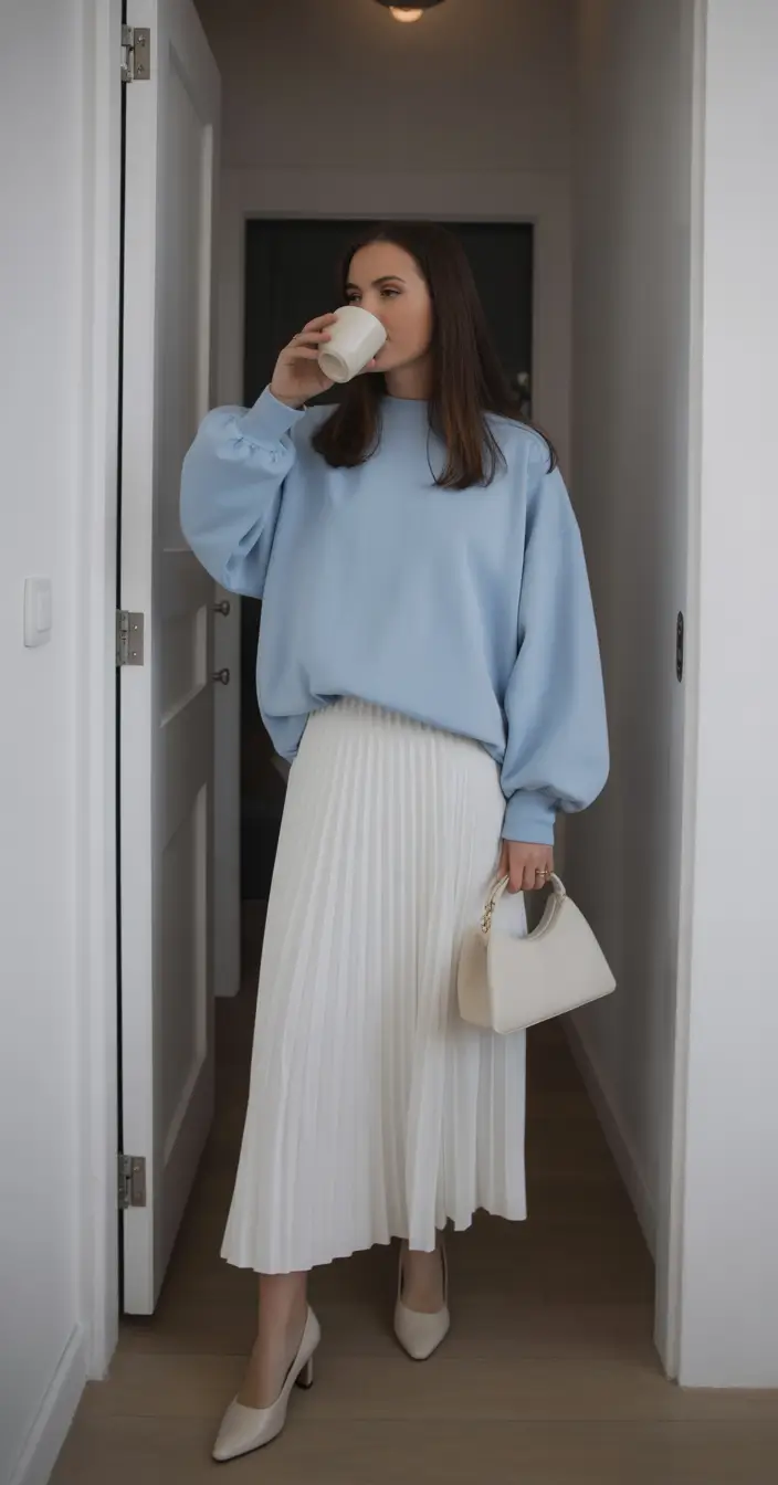 classy spring skirt outfits 2026 Soft Spring Neutrals for Effortless Mornings