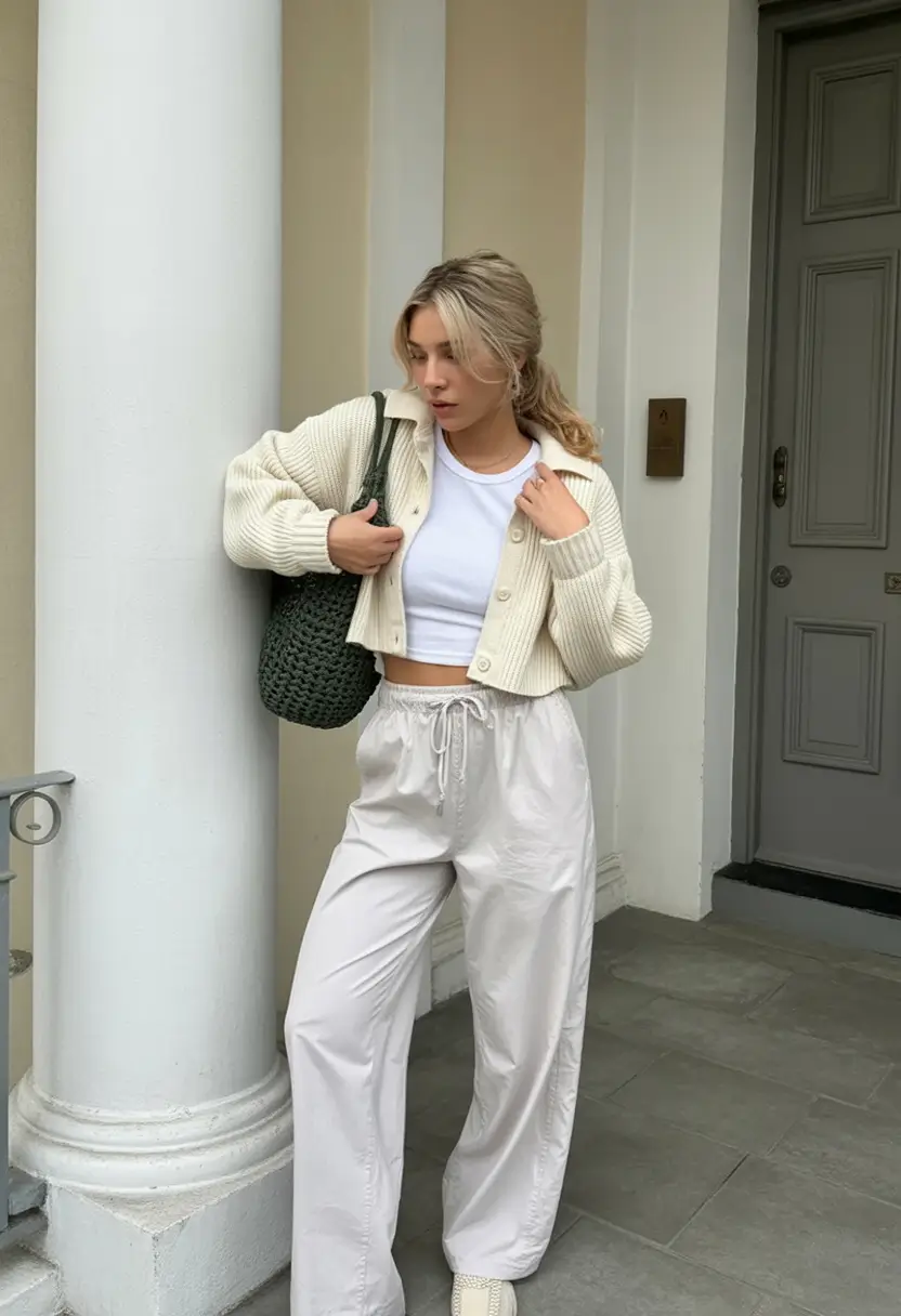 comfy casual spring outfits 2026 Creamy layers meeting casual comfort