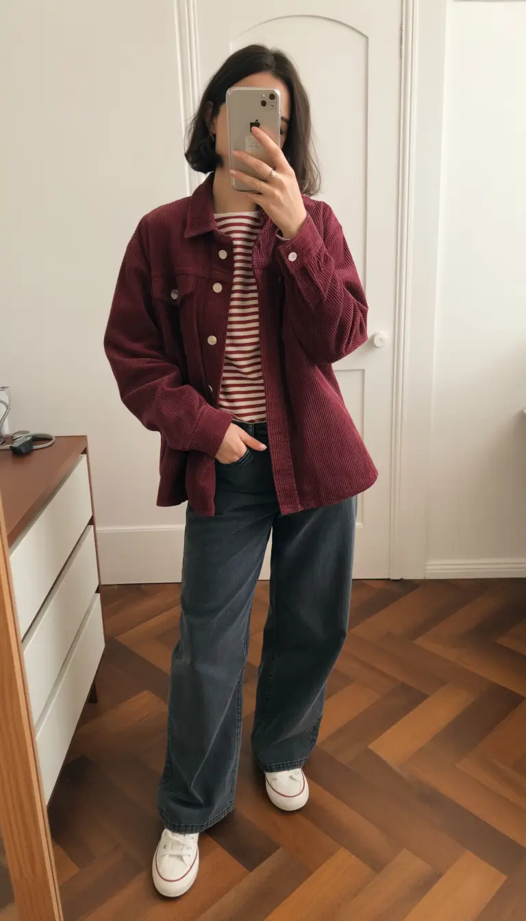 comfy casual spring outfits 2026 Berry hues meeting classic striped comfort