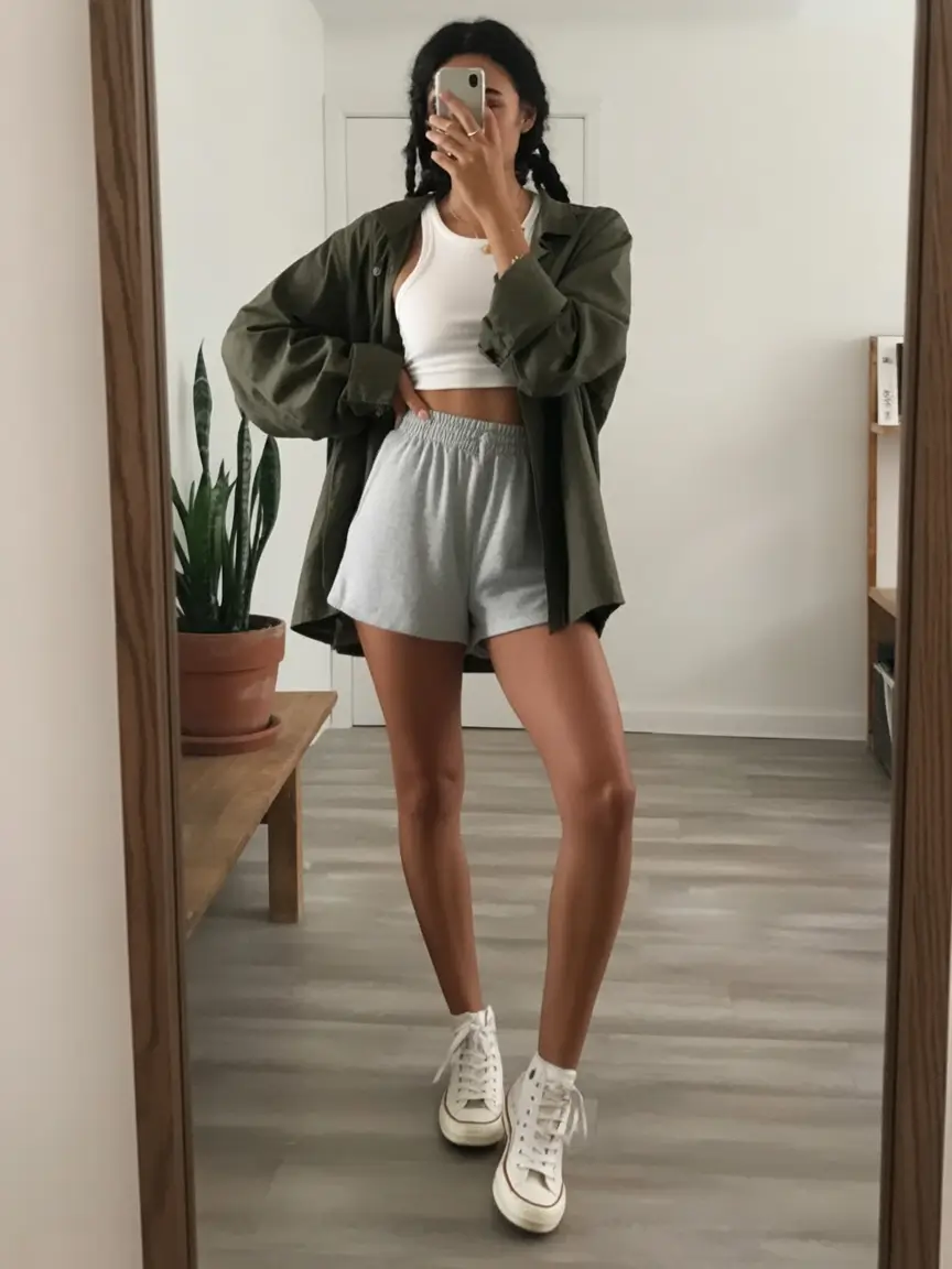 comfy casual spring outfits 2026 Soft athleisure meeting effortless spring energy