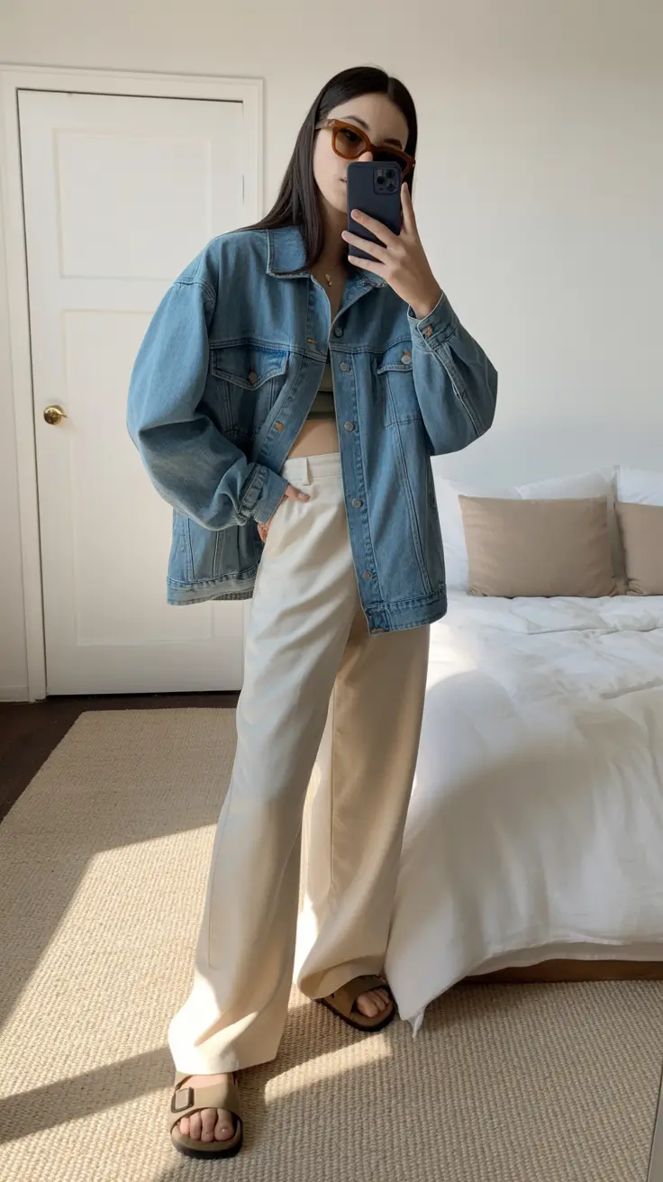 comfy spring outfits for relaxation 2026 Denim Jacket Ease for Warm and Breezy Spring Afternoons