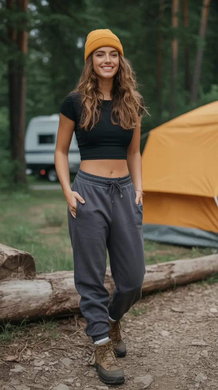 cute camping spring outfits 2026 Sunrise Camp Comfort