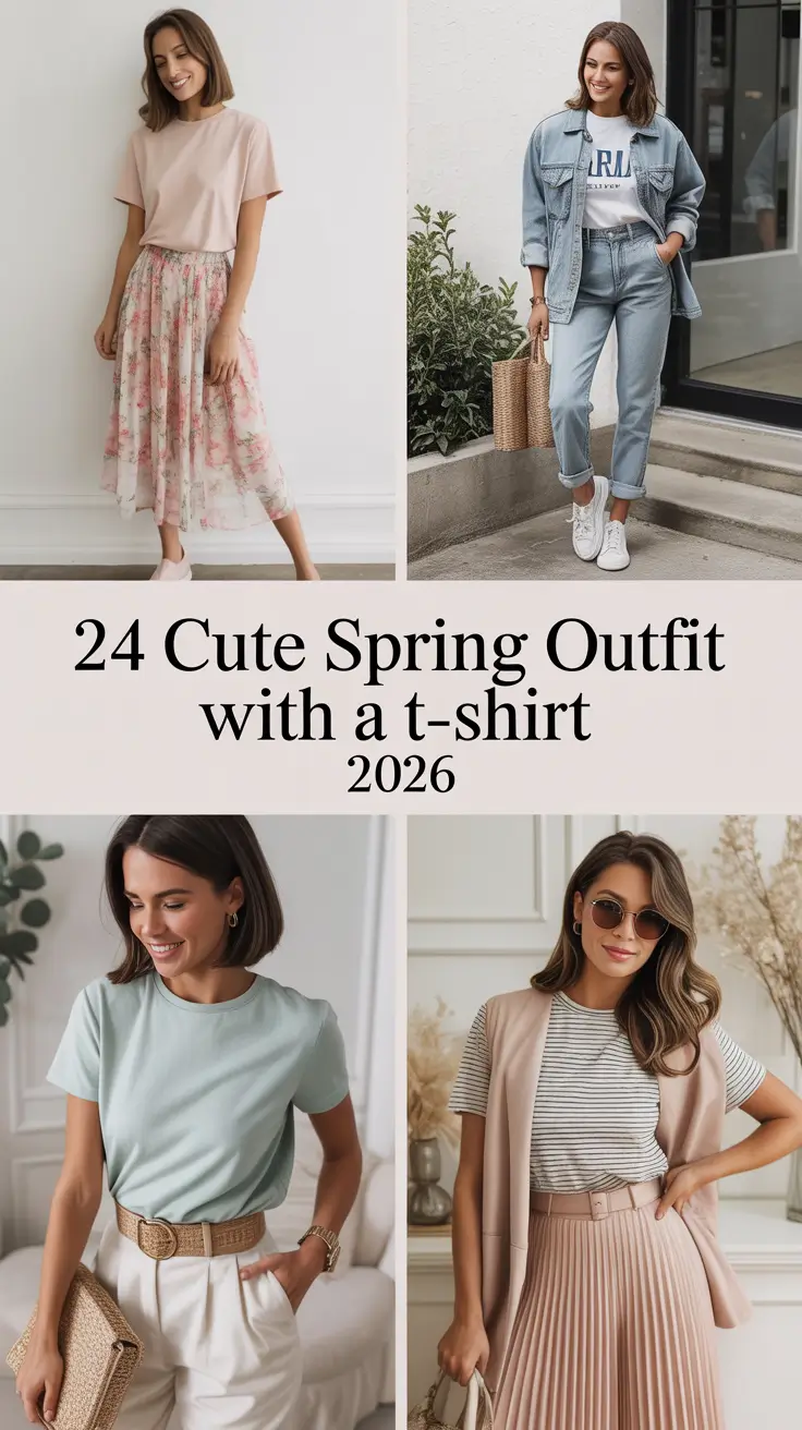 Cute Spring Outfit With a T-Shirt 2026: Fresh, Stylish & Easy Ideas for the New Season