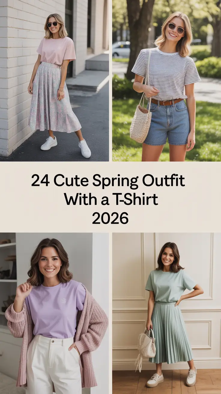 Cute Spring Outfit With a T-Shirt 2026: Fresh, Stylish & Easy Ideas for the New Season