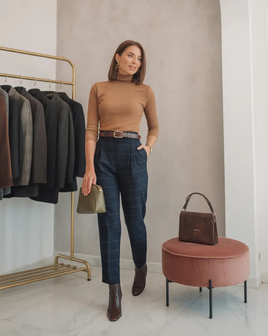 spring outfits women 2026 Tailored Warmth with a Modern Professional Edge