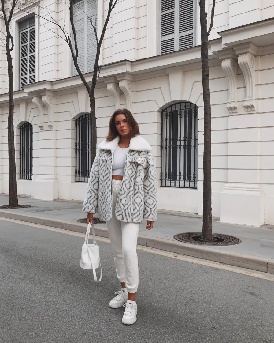 spring outfits women 2026 Winter To Spring White Tones with Cozy Texture