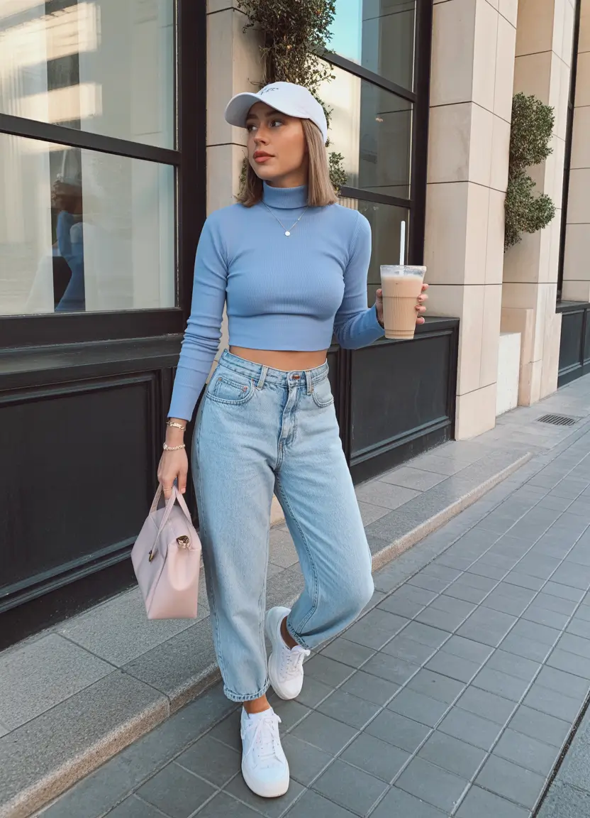 spring outfits women 2026 Playful Blue with a Sporty Spring Energy