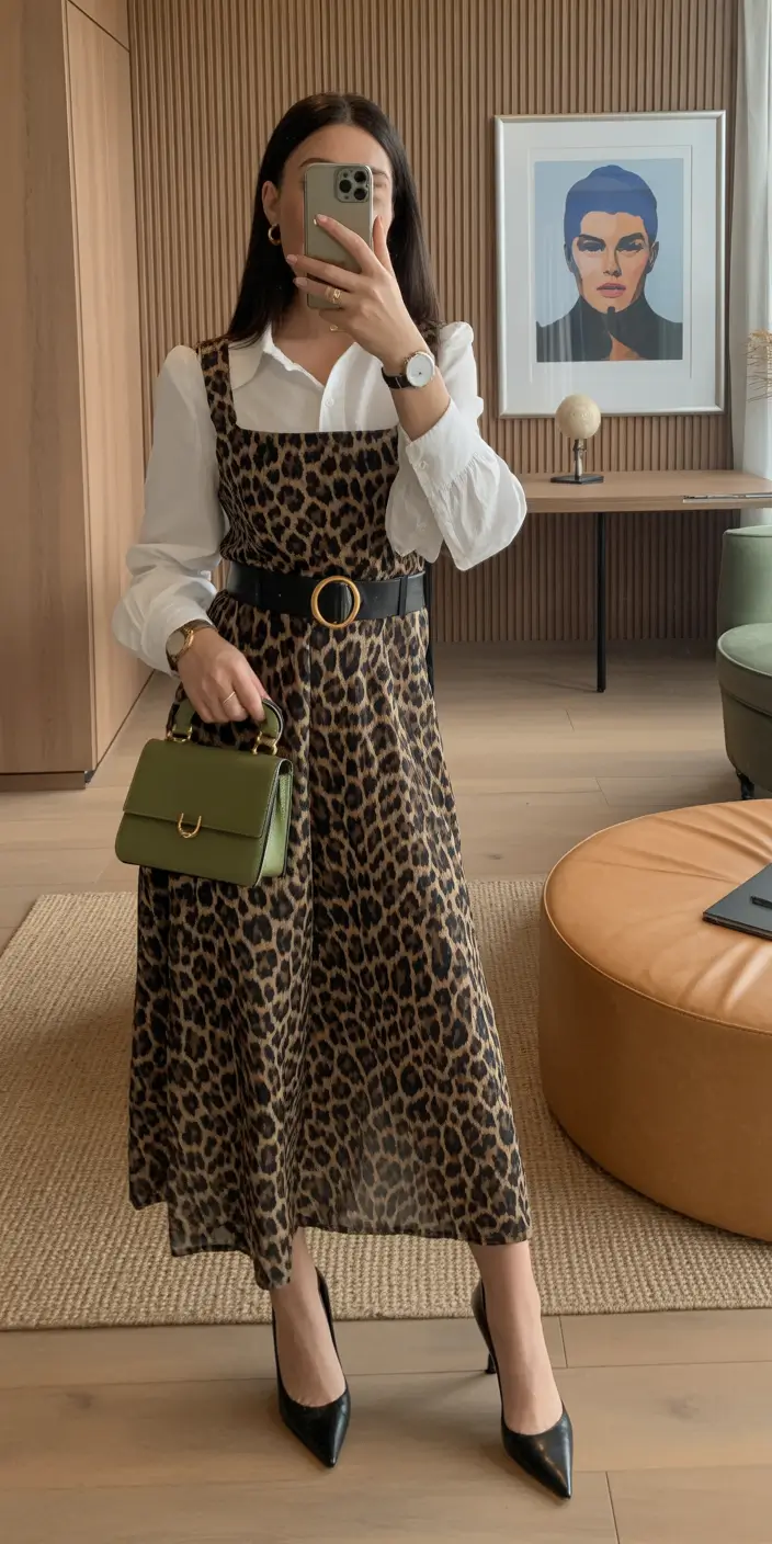 spring outfits women 2026 Classic Leopard with a Chic Spring Update