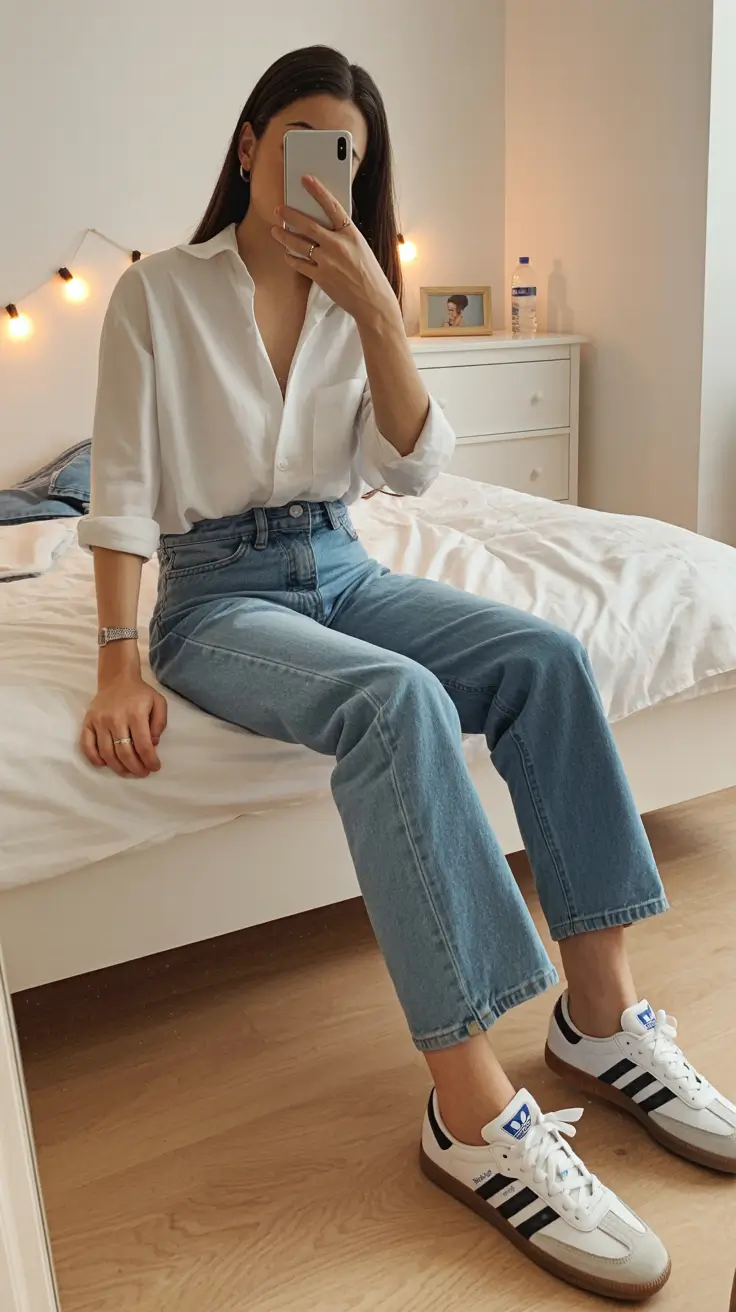 effortless spring basic outfits 2026 Crisp White Classics With an At Home Spring Ease