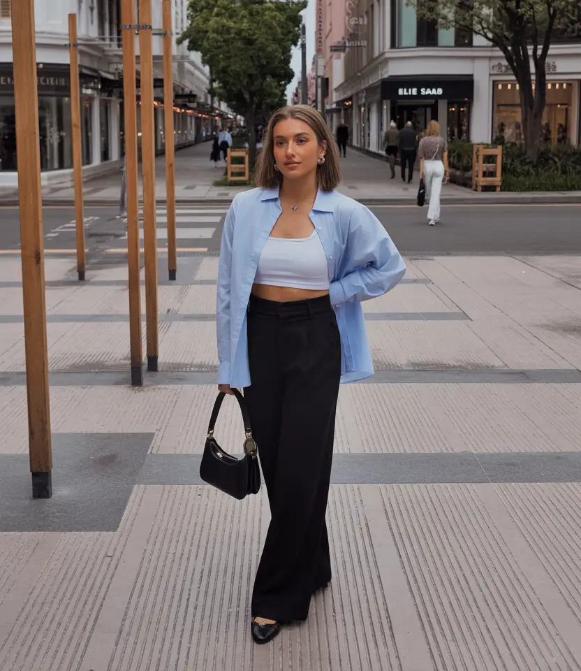 effortless spring basic outfits 2026 Cool Contrasts With a City Ready Confidence