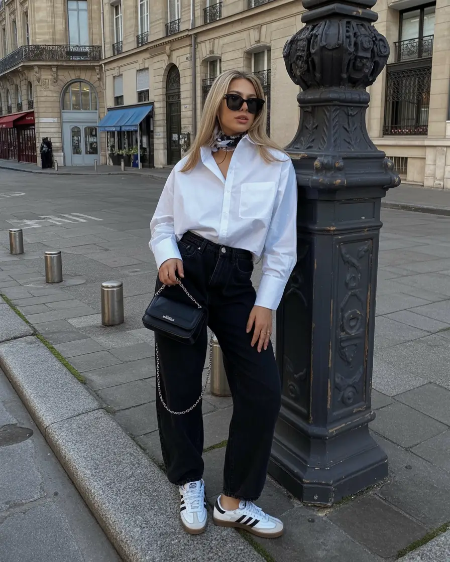 effortless spring basic outfits 2026 Parisian Crispness With Modern Streetwear Ease