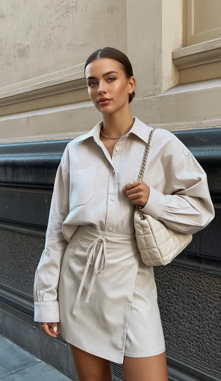 effortless spring basic outfits 2026 Monochrome Elegance With a Soft Feminine Twist