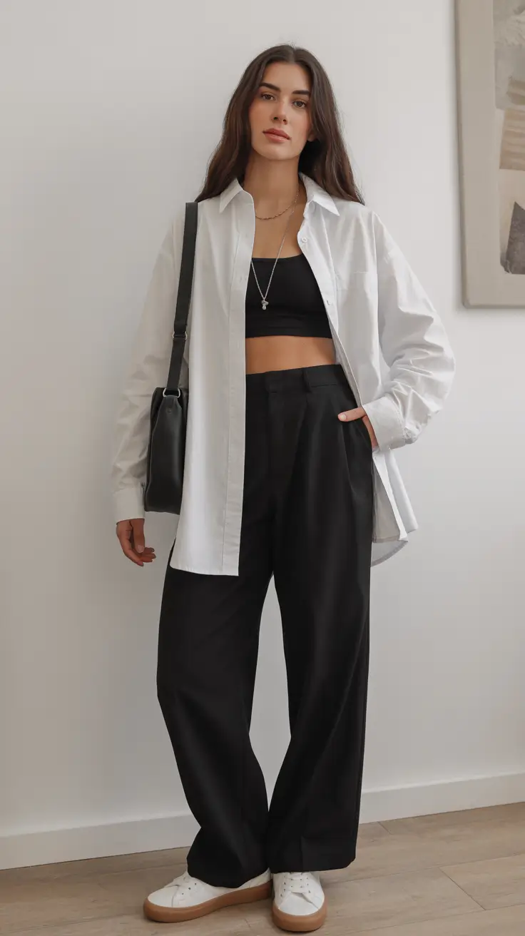essential airport spring outfits 2026 Chic Monochrome Layers With Effortless Structure