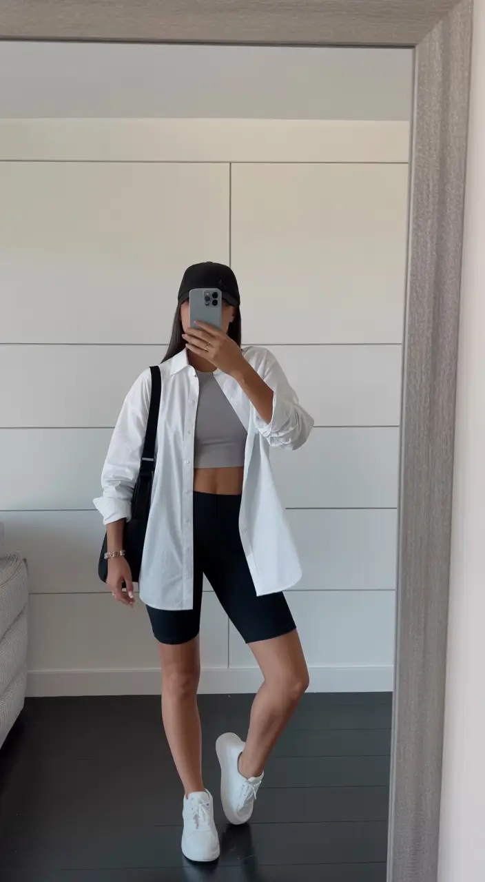 essential airport spring outfits 2026 Sporty Simplicity With Sharp Minimal Lines