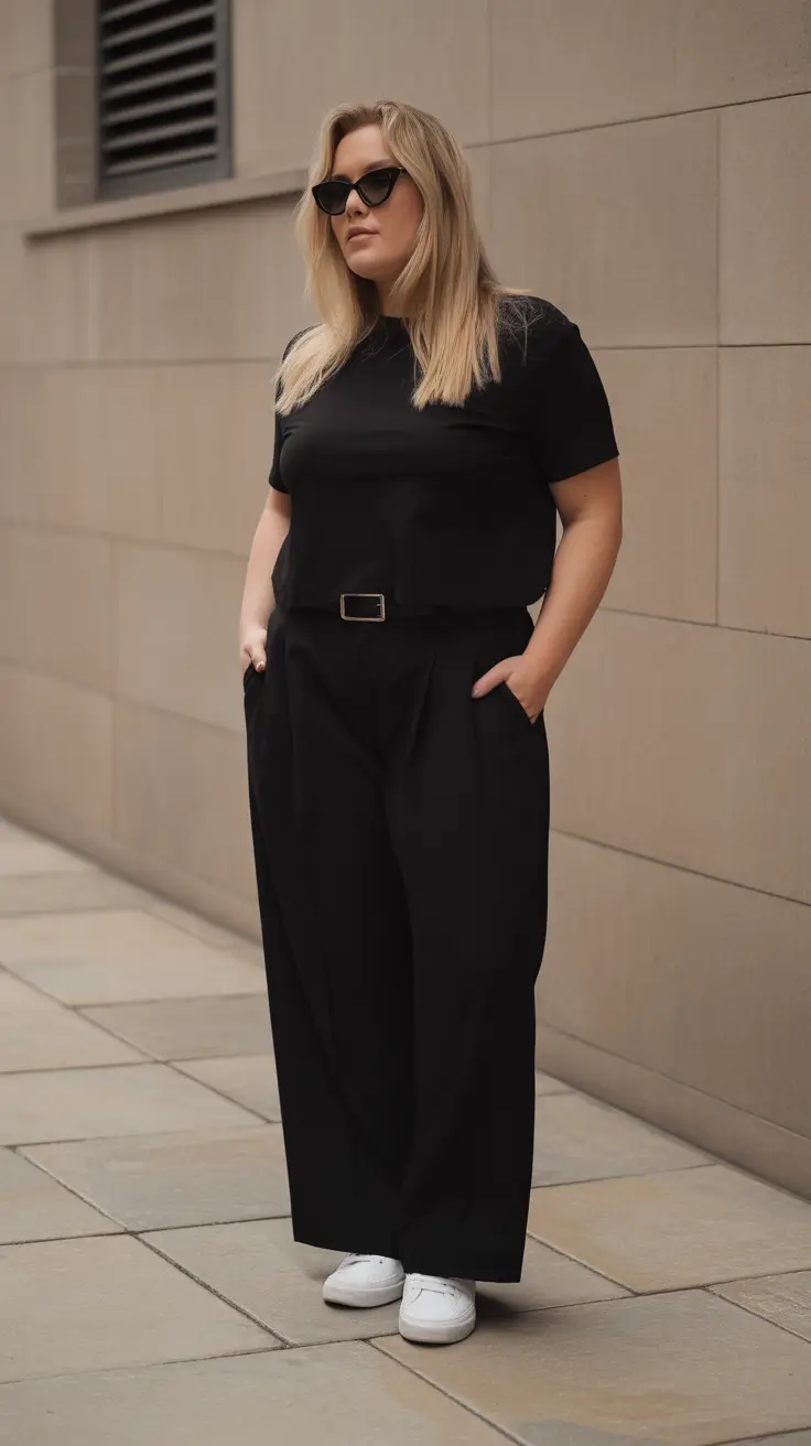 essential midsize spring outfits 2026 All Black with Strong Silhouette for Effortless Spring Confidence