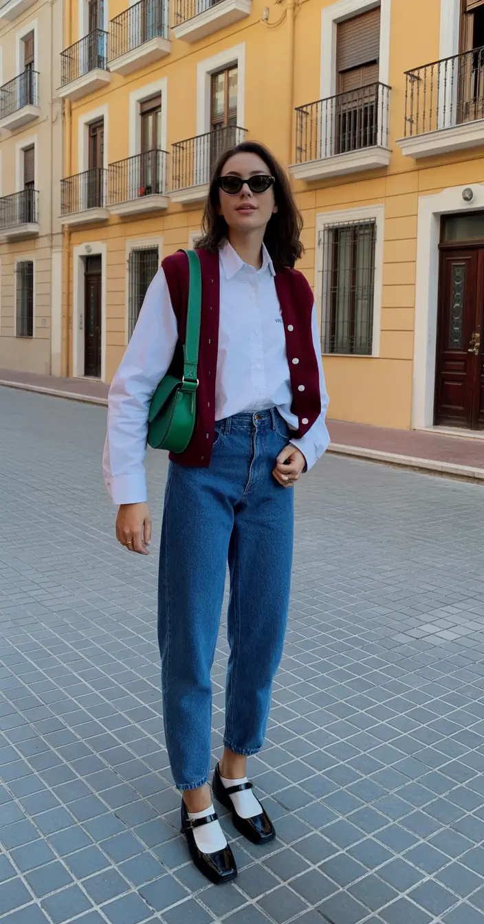 essential old money spring outfits 2026 Vintage Inspired Preppy Layers with Jewel Tone Accents