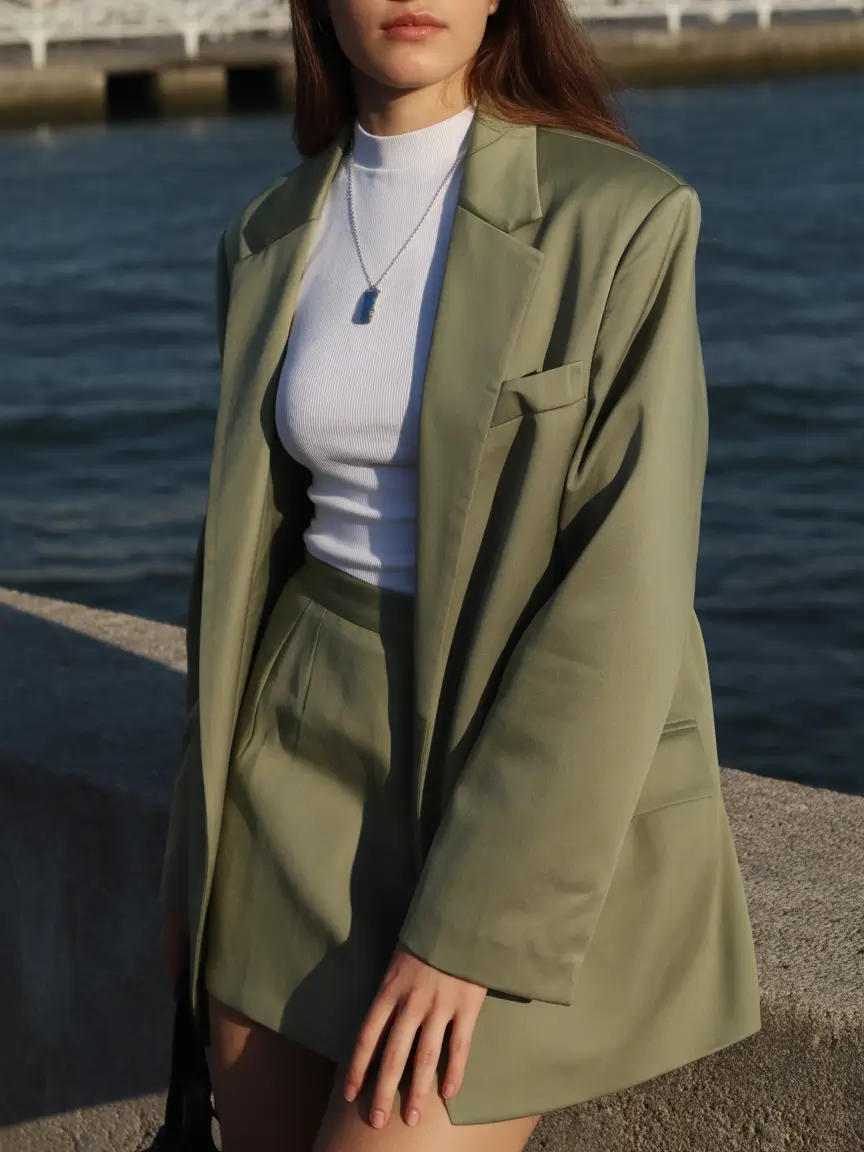 essential old money spring outfits 2026 Sage Green Tailoring with Minimalist Spring Softness