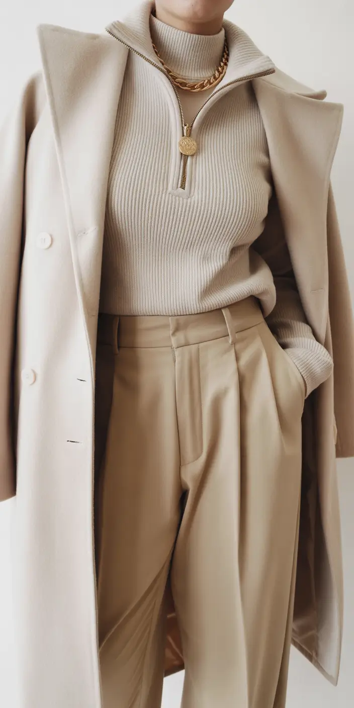 essential old money spring outfits 2026 Monochrome Neutrals with Sculptured Minimalism