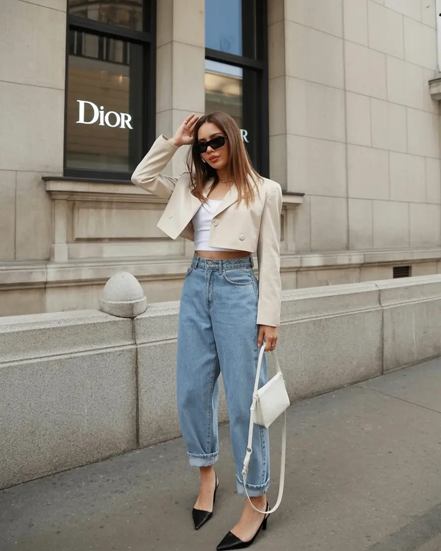 essential spring blazer outfits 2026 Soft cropped blazer polish