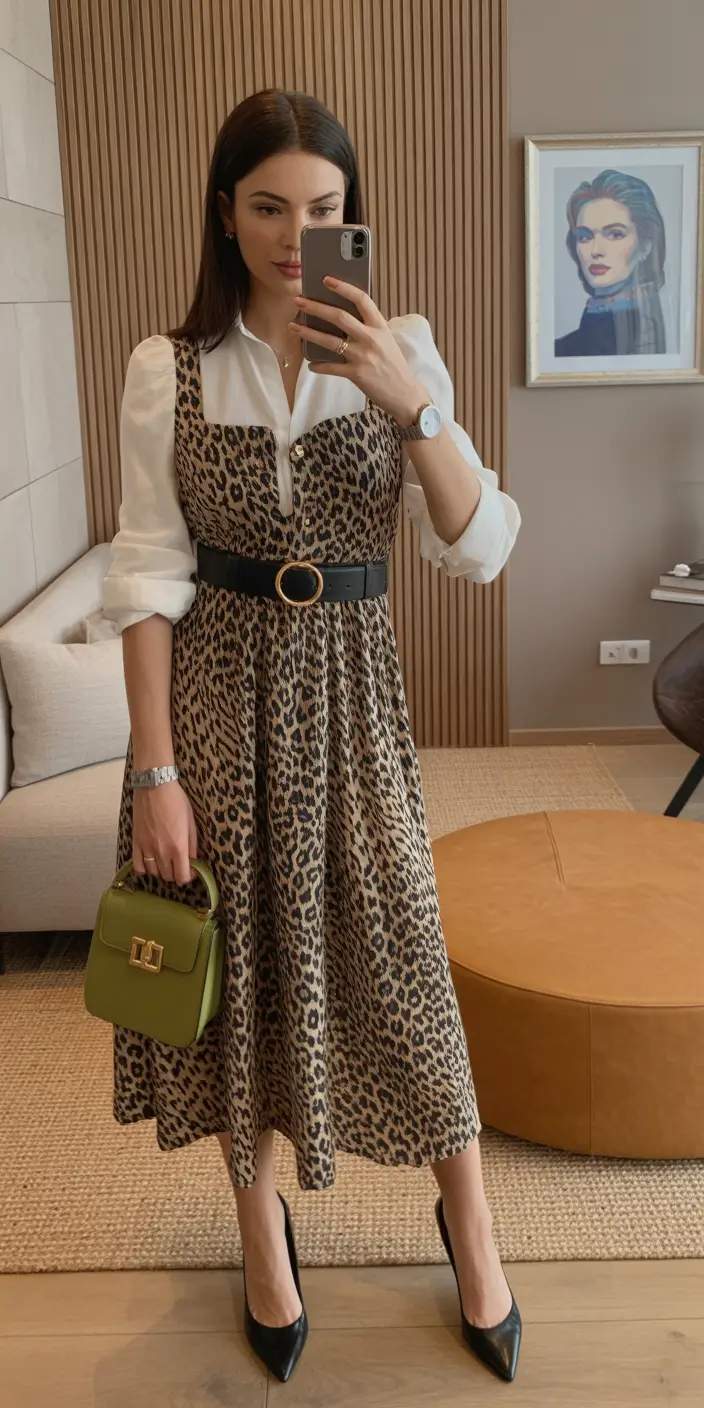 essential spring capsule wardrobe 2026 Leopard Elegance With Structured Layers