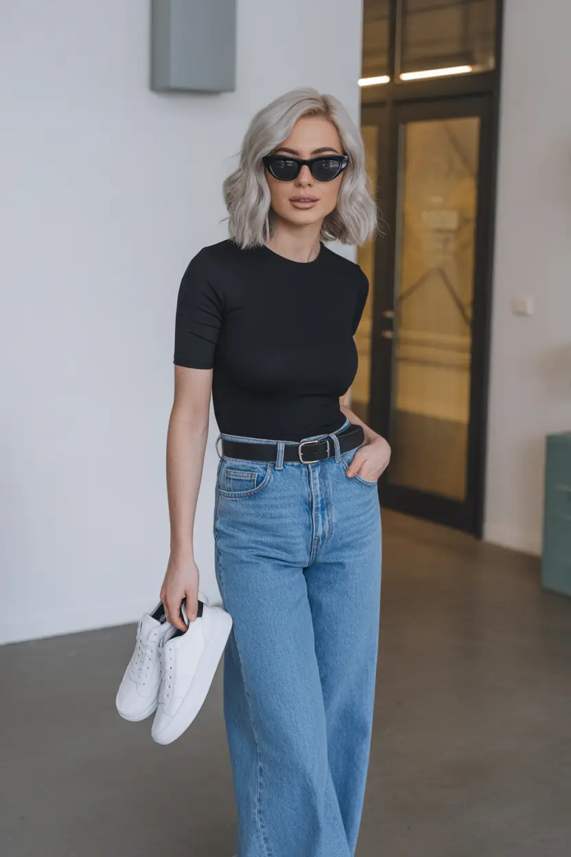 essential spring capsule wardrobe 2026 Black Simplicity With Modern Denim Ease