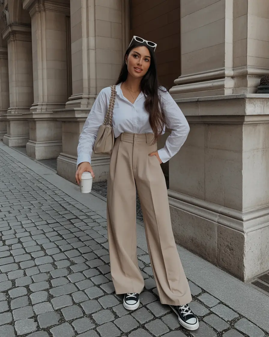 essential spring capsule wardrobe 2026 Neutral Tailoring With Casual Retro Energy