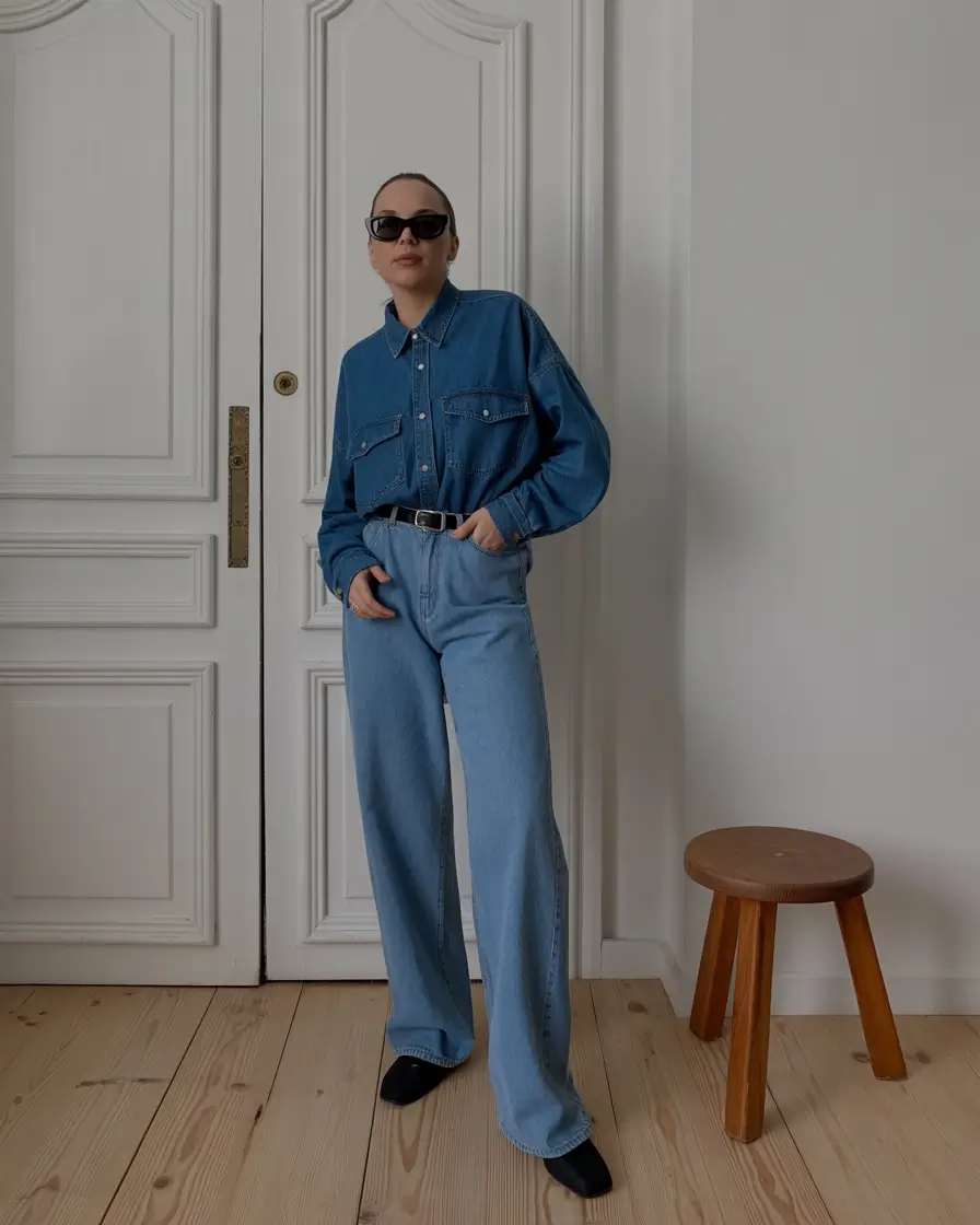 essential spring capsule wardrobe 2026 Denim on Denim With a Modern Minimal Edge