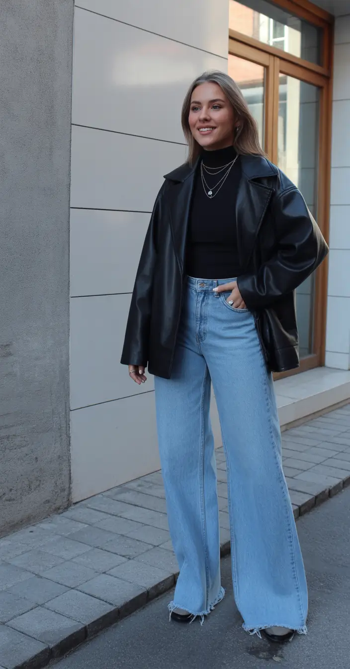 essential spring going out outfits 2026 The Leather Layer And Denim Combo That Feels Uncomplicated And Cool