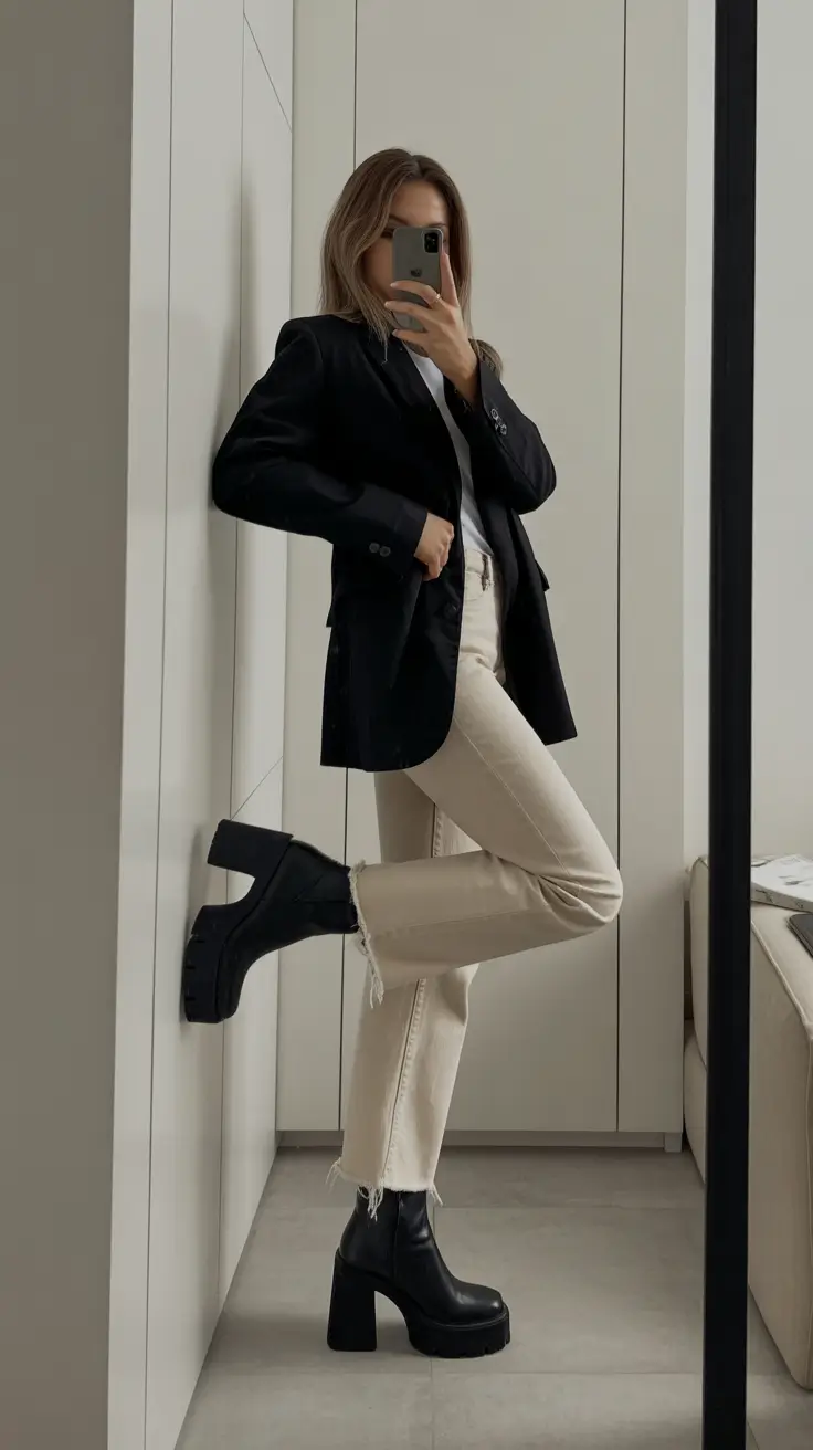 essential spring going out outfits 2026 The Blazer And Block Heel Combo That Defines Effortless Chic