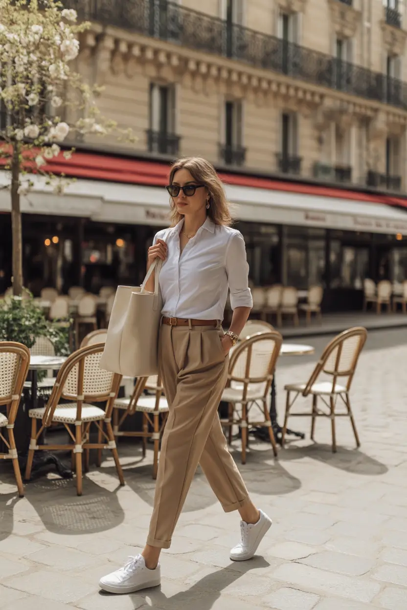 essential spring outfits for women over 30 2026 Parisian Inspired Neutrals for Crisp Morning Errands
