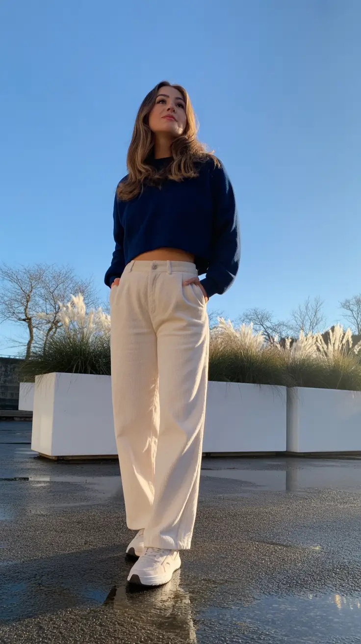 essential spring outfits for women over 30 2026 Crisp Navy and Cream for Bright Spring Afternoons