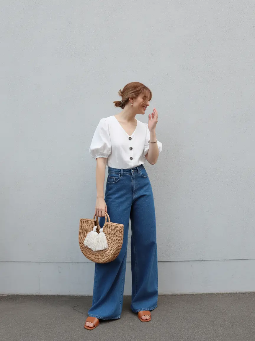 essential spring outfits for women over 30 2026 Light Spring Romance with Denim and Soft White