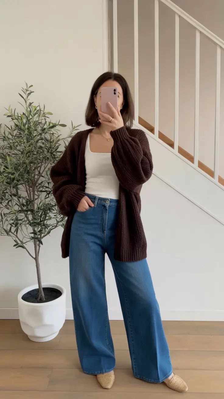 essential spring outfits for women over 30 2026 Relaxed Denim Layers for Cozy Transitional Days