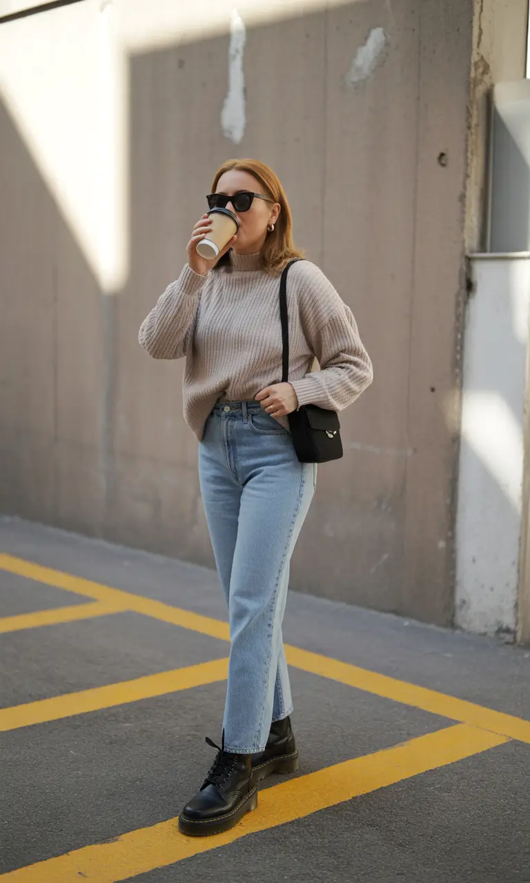 essential spring outfits for women over 40 2026 Light Denim with a Soft Neutral Knit