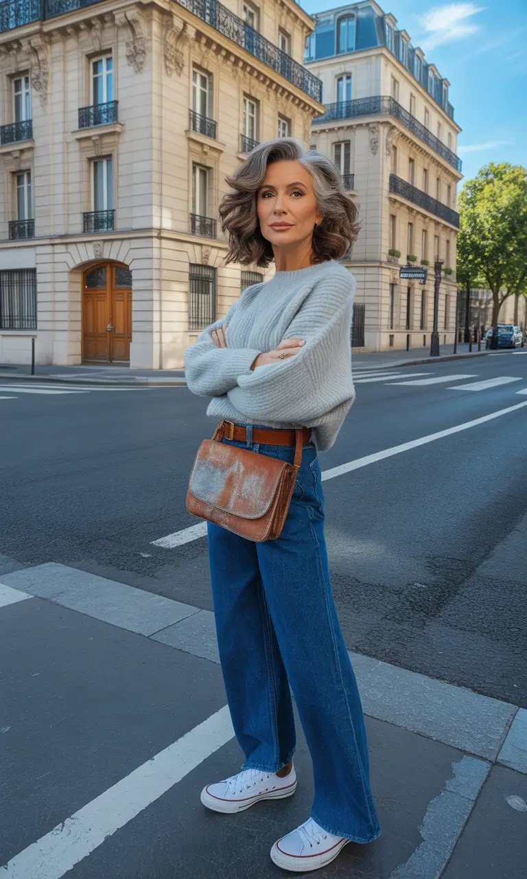 essential spring outfits for women over 50 2026 Soft Sweaters and Relaxed Denim for Effortless Spring Ease
