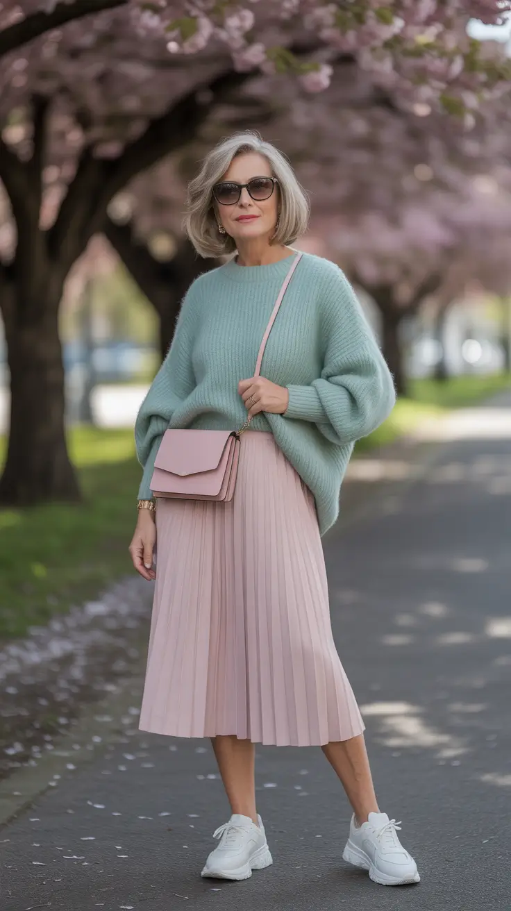 essential spring outfits for women over 50 2026 Pastel Harmony with Playful Spring Movement
