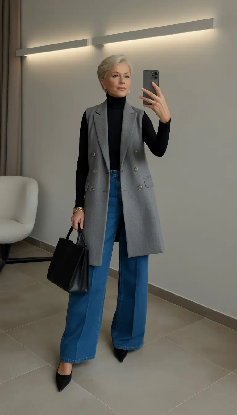 Essential Spring Outfits for Women Over 60 2026 Layered Neutrals with a Sharp Silhouette